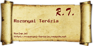 Rozsnyai Terézia névjegykártya